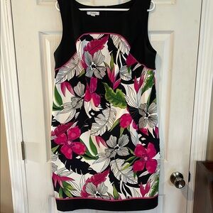 Dressbarn Women Size 14 W  Sleeveless Dress - Black, Pink, Green